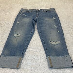 TOMMY HILFIGER WOMENS SIZE 8 SLIM BOYFRIEND Distressed Blue Jeans